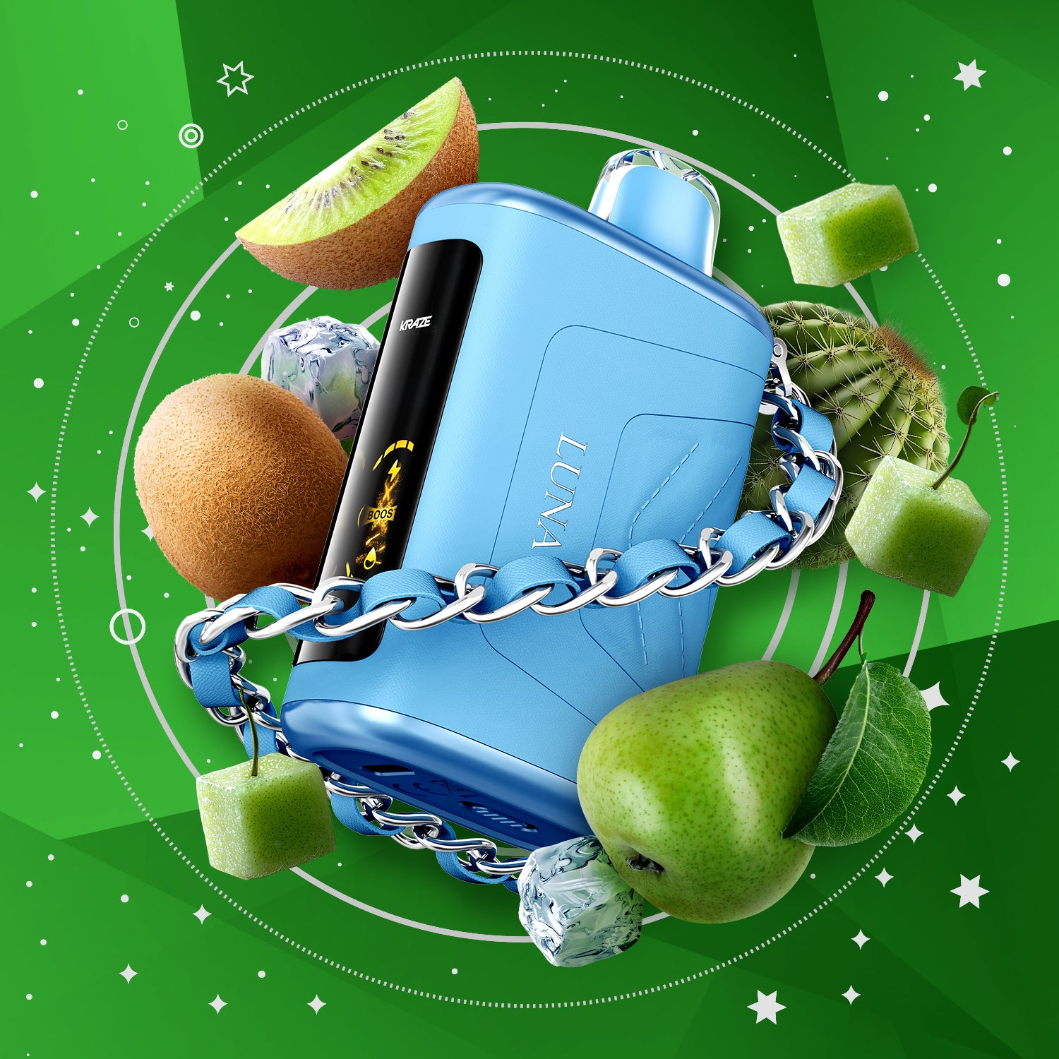 KRAZE LUNA VAPING DISPOSABLE 42K PUFFS - rufpuf vape, unleashed flavour beast, levelx pods, flavour beast 8k, drip n evo 28k, disposable flavor, unleashed vape, relx starter kit, flavour pods - 42 CLOUDZ