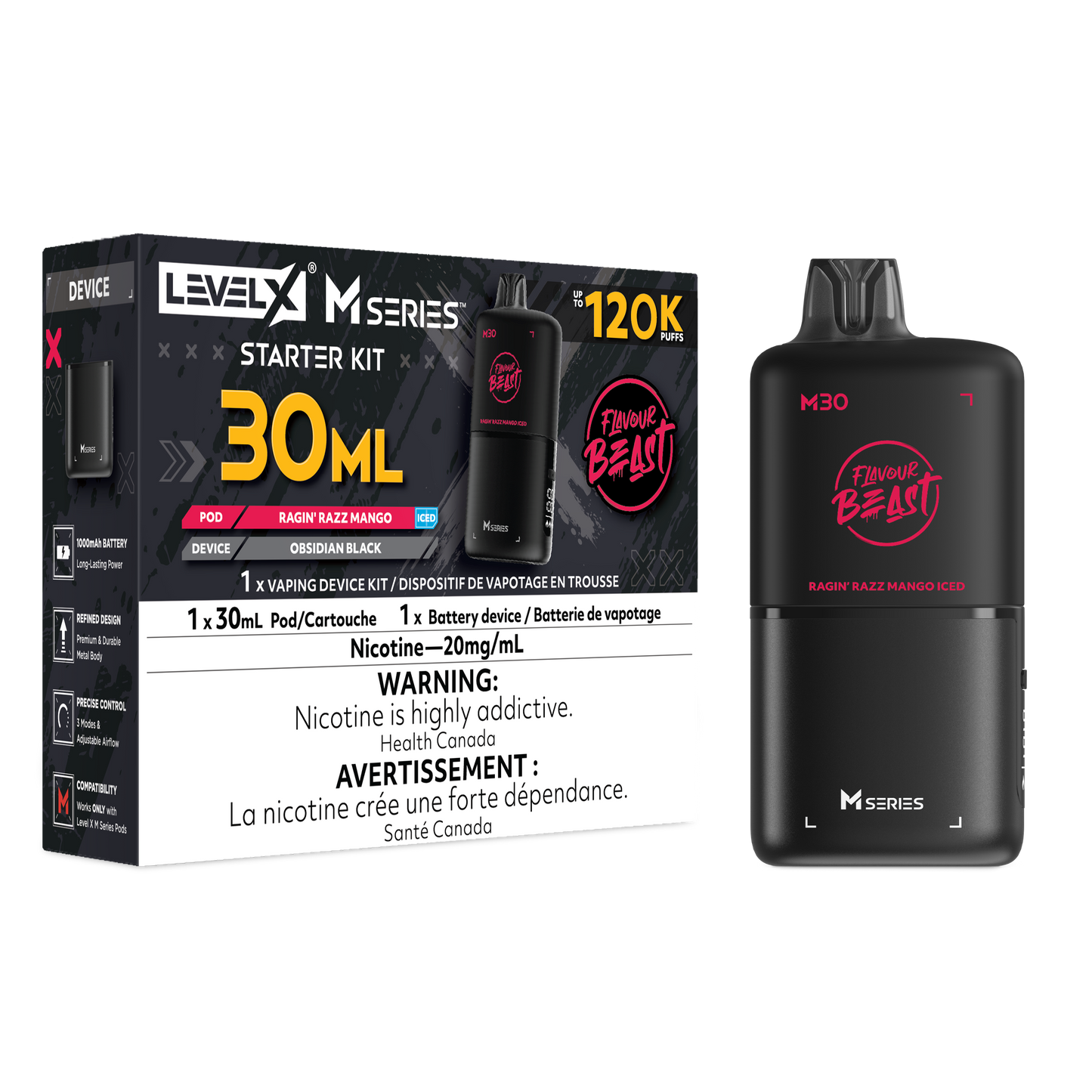 Flavour Beast Level X M30 120K Starter Kit – 30mL- Canada