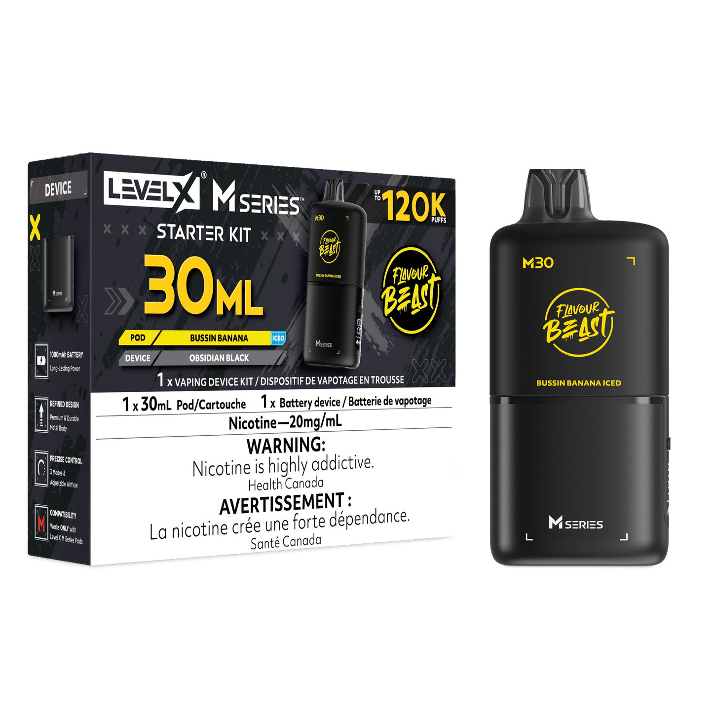 Flavour Beast Level X M30 120K Starter Kit – 30mL- Canada