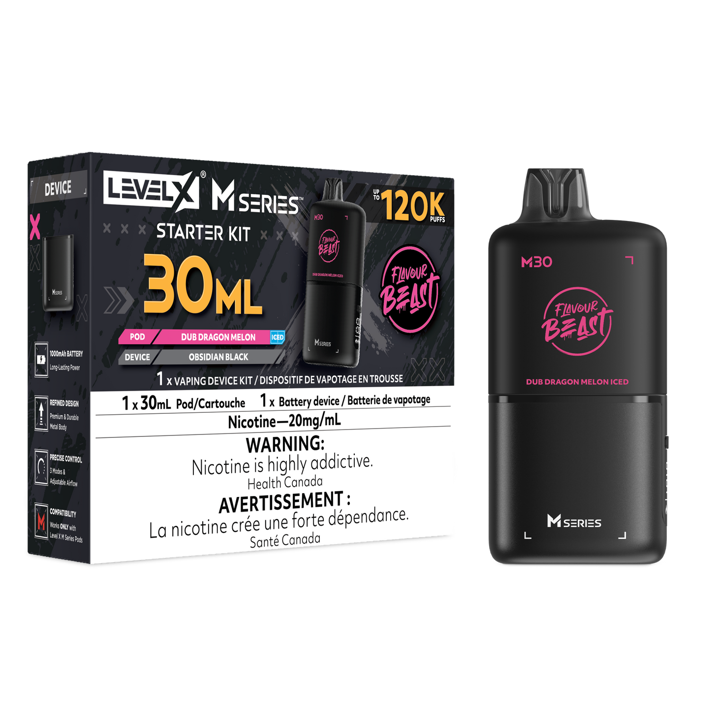 Flavour Beast Level X M30 120K Starter Kit – 30mL- Canada