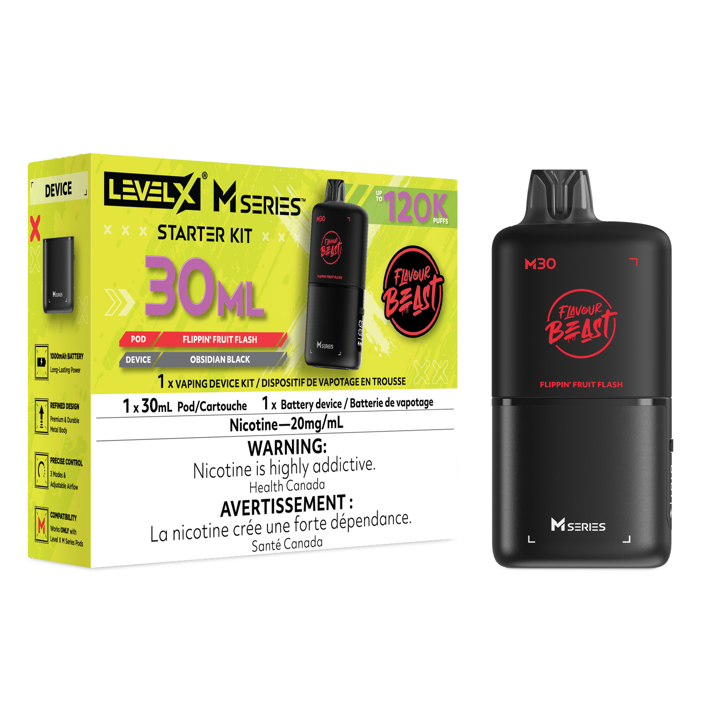Flavour Beast Level X M30 120K Starter Kit – 30mL- Canada