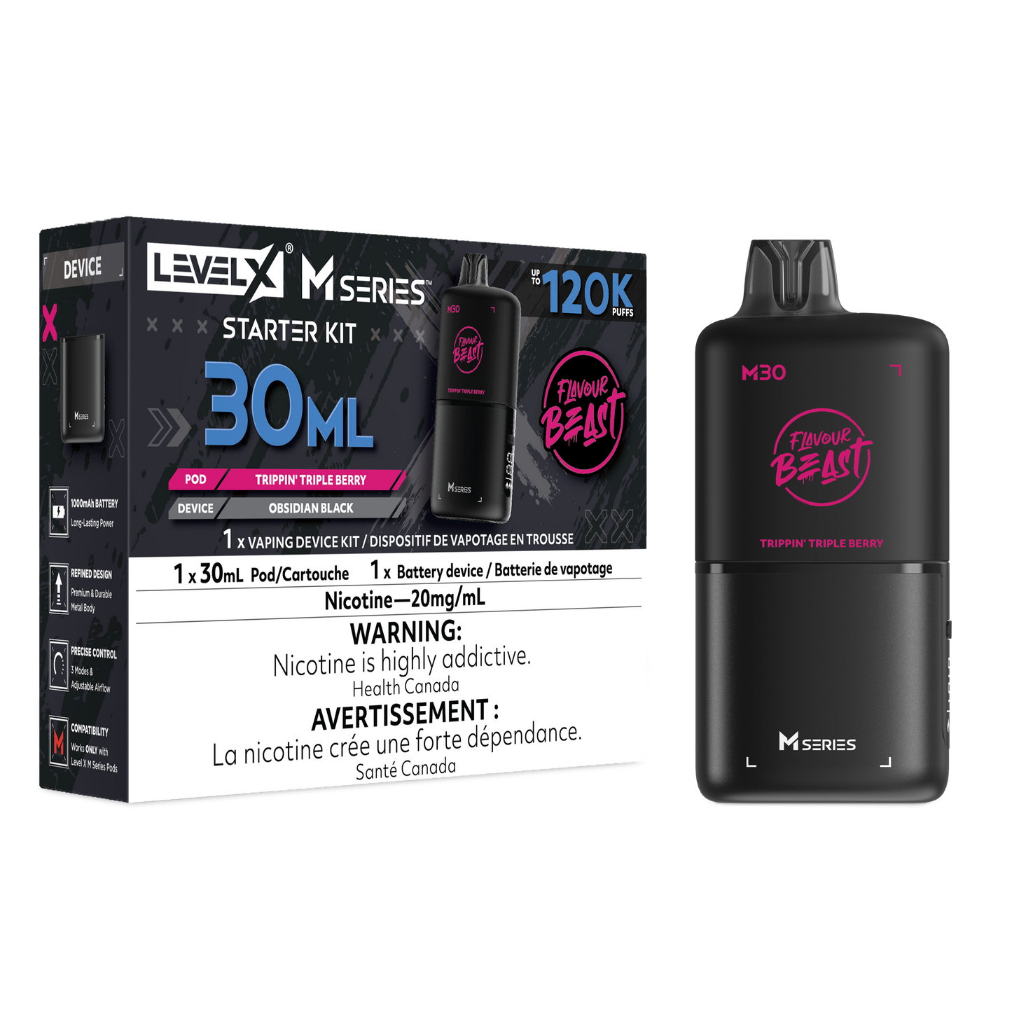 Flavour Beast Level X M30 120K Starter Kit – 30mL- Canada