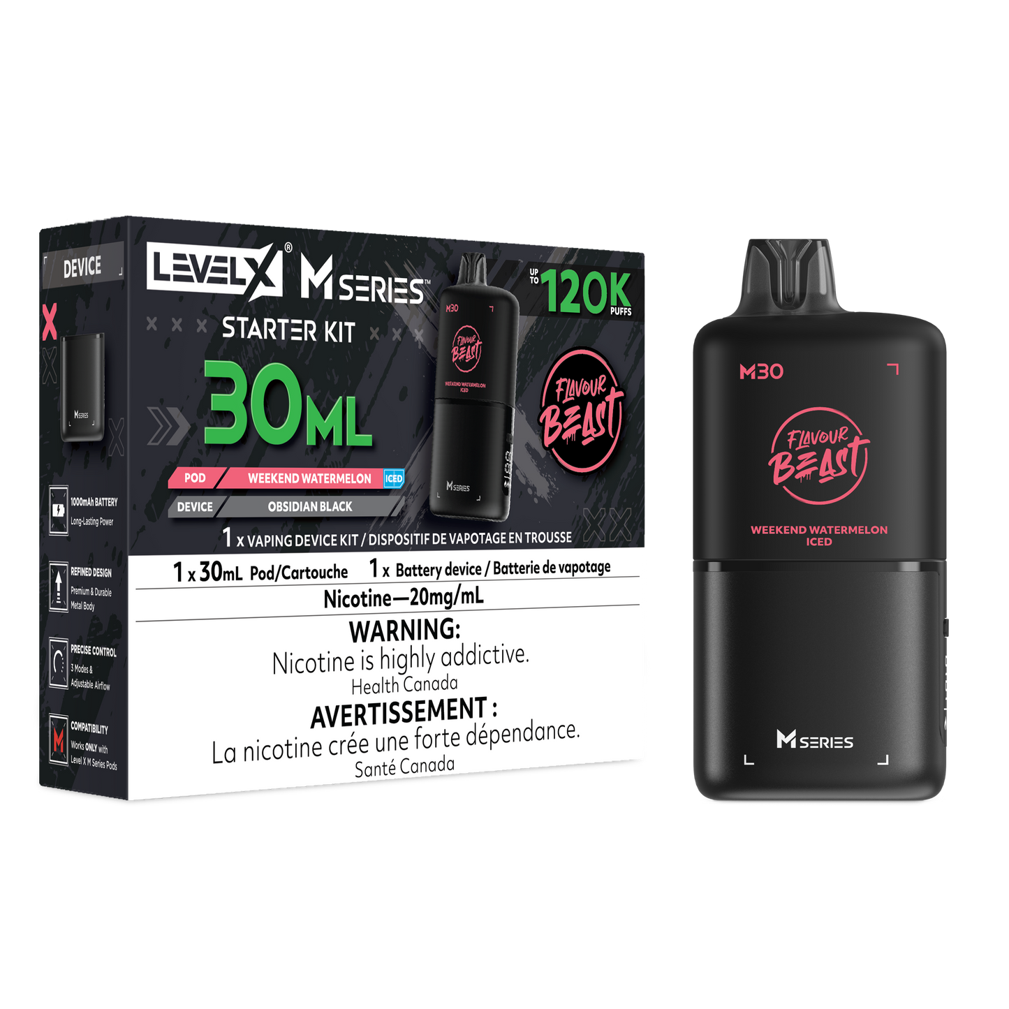 Flavour Beast Level X M30 120K Starter Kit – 30mL- Canada