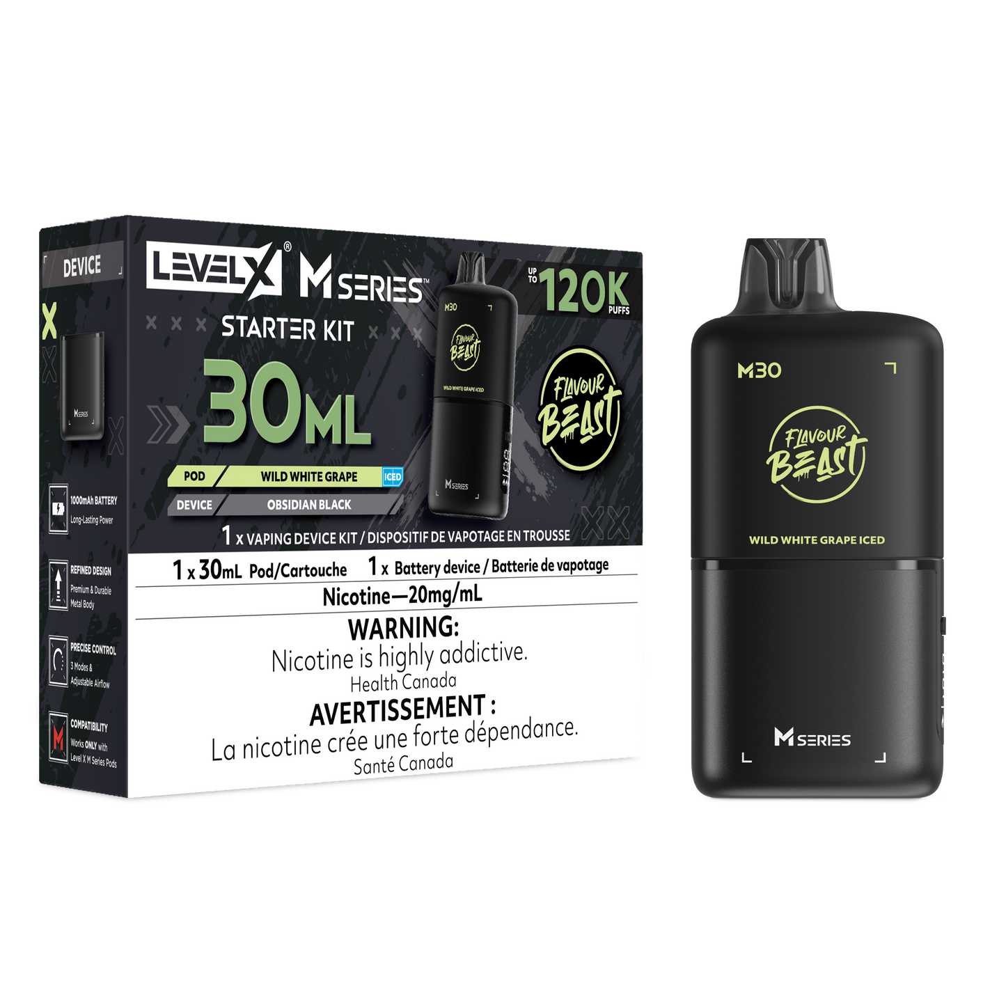 Flavour Beast Level X M30 120K Starter Kit – 30mL- Canada