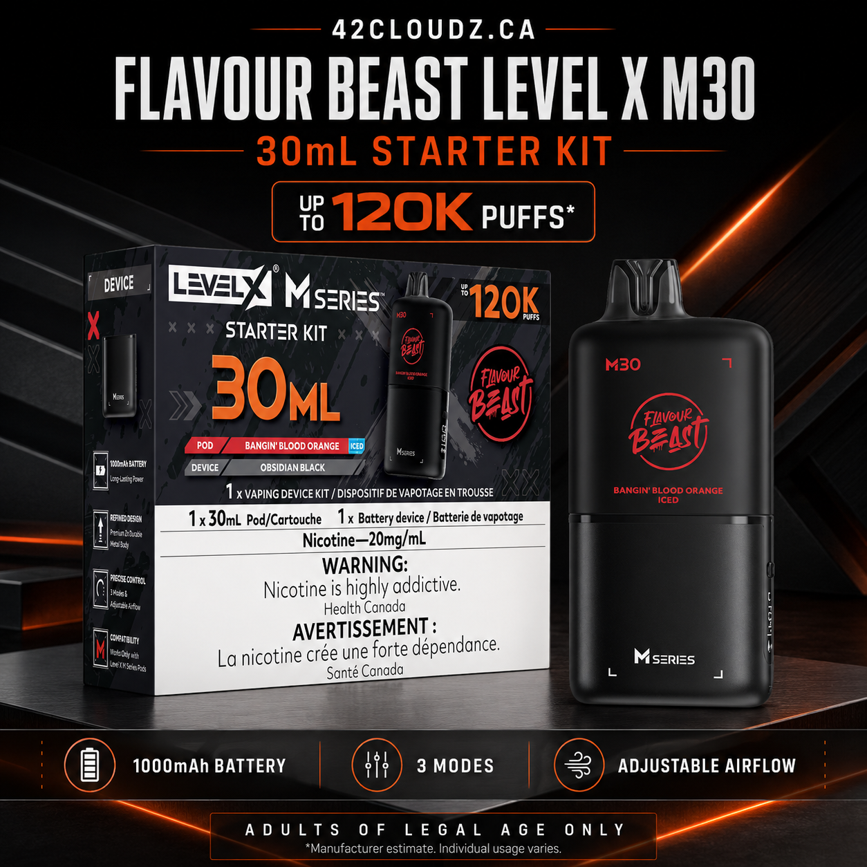 Flavour Beast Level X M30 120K Starter Kit – 30mL- Canada